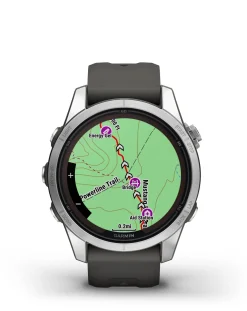 Garmin Fenix 7S Pro Solar Edition 42mm Smart Watch - Silver with Graphite Band