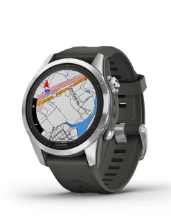 Garmin Fenix 7S Pro Solar Edition 42mm Smart Watch - Silver with Graphite Band