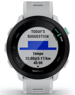 Garmin Forerunner 55 GPS Running Smart Watch - White