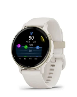 Garmin Venu 3S 41mm Smartwatch - Ivory and Soft Gold with Silicone Band