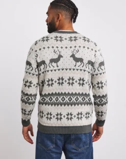 Jacamo Christmas Fairisle Crew Neck Jumper