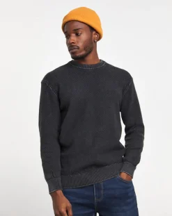 Jacamo Pigment Dyed Slouch Knitted Jumper