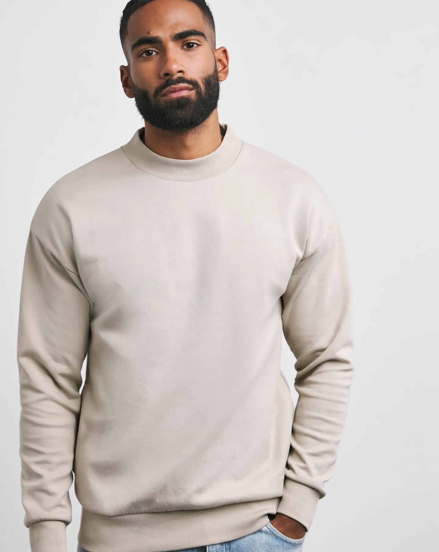Jacamo Interlock Relaxed Fit High Neck Sweat