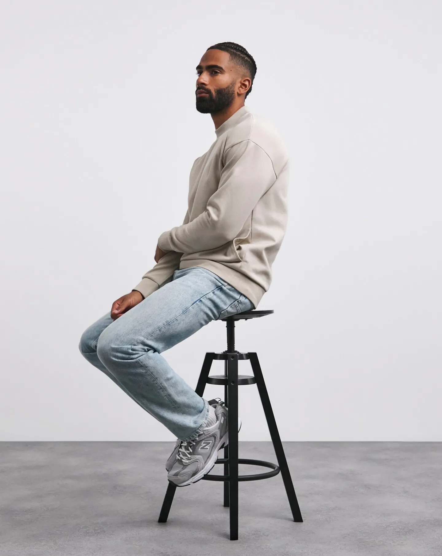 Jacamo Interlock Relaxed Fit High Neck Sweat