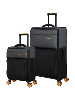 IT Luggage Duo-Tone Pewter & Black Suitcase Range