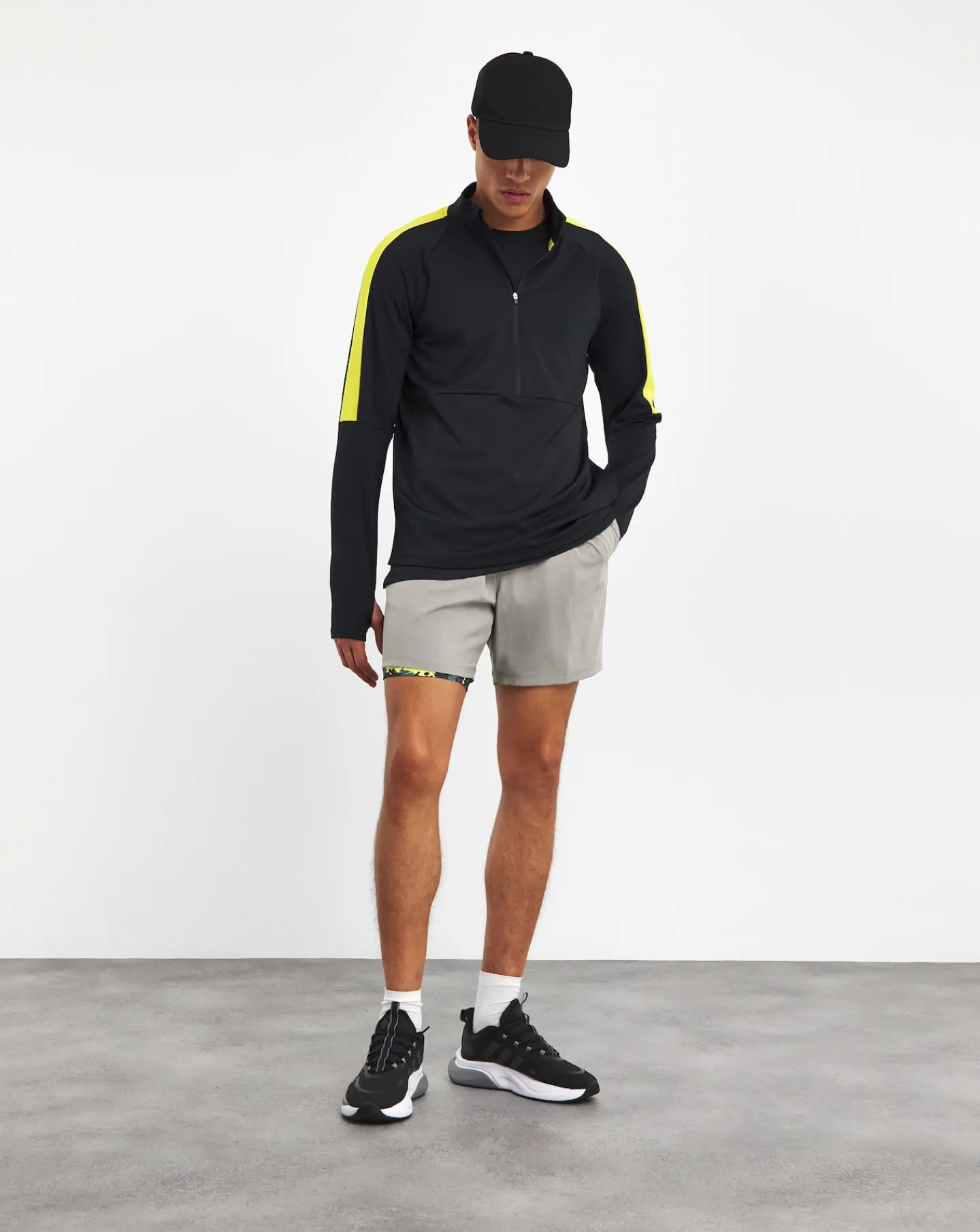 Snowdonia Jacamo Active Zip Up Training Top Lime/Grey