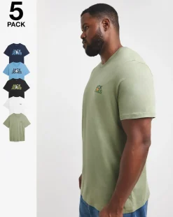 JACK & JONES Jack & Jones 5 Pack Crew Neck T-Shirt