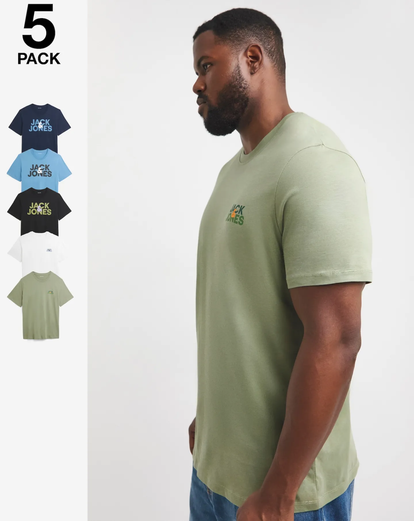 JACK & JONES Jack & Jones 5 Pack Crew Neck T-Shirt