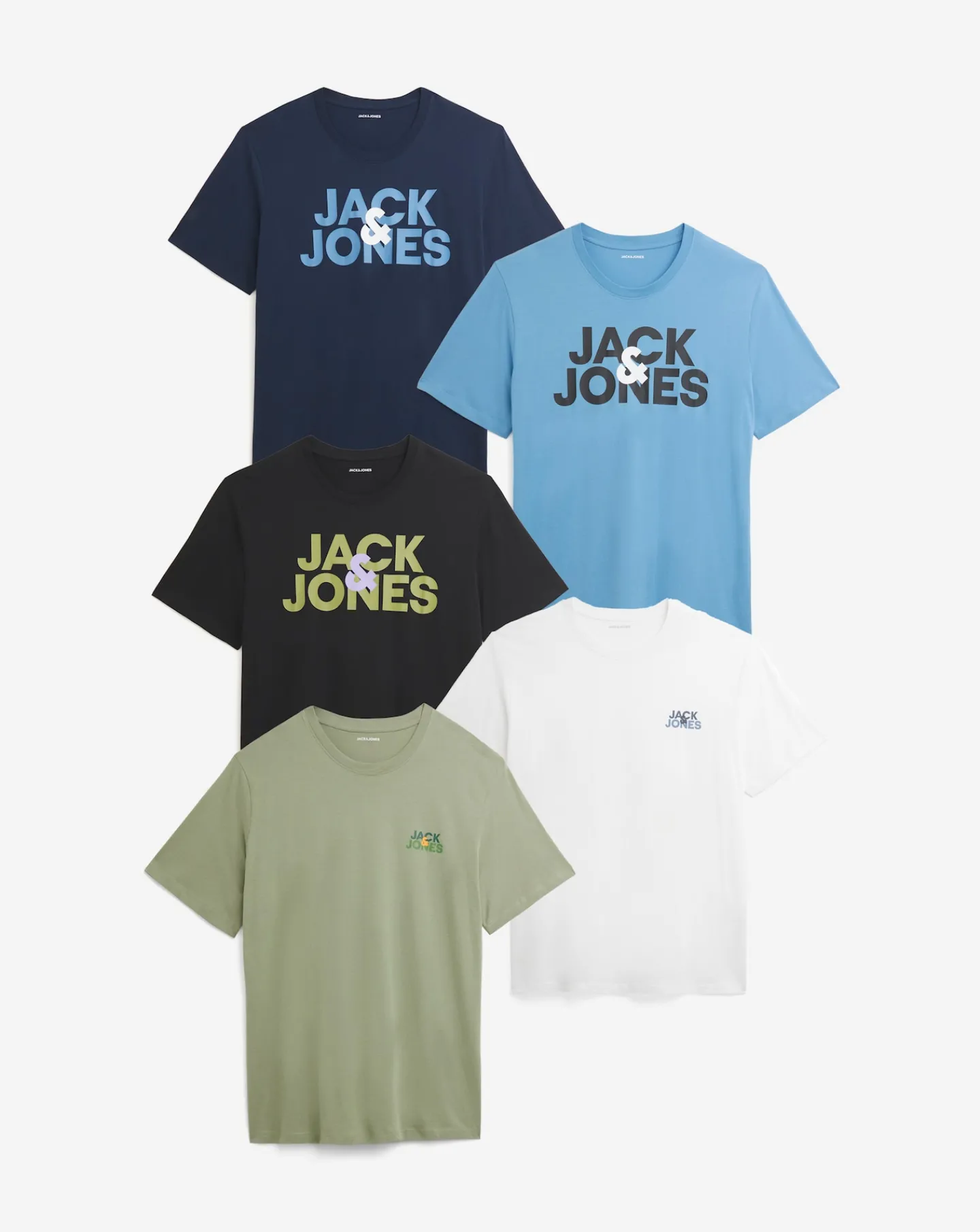 JACK & JONES Jack & Jones 5 Pack Crew Neck T-Shirt