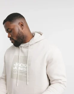 Jacamo Jack & Jones Front Print Sweat Hood