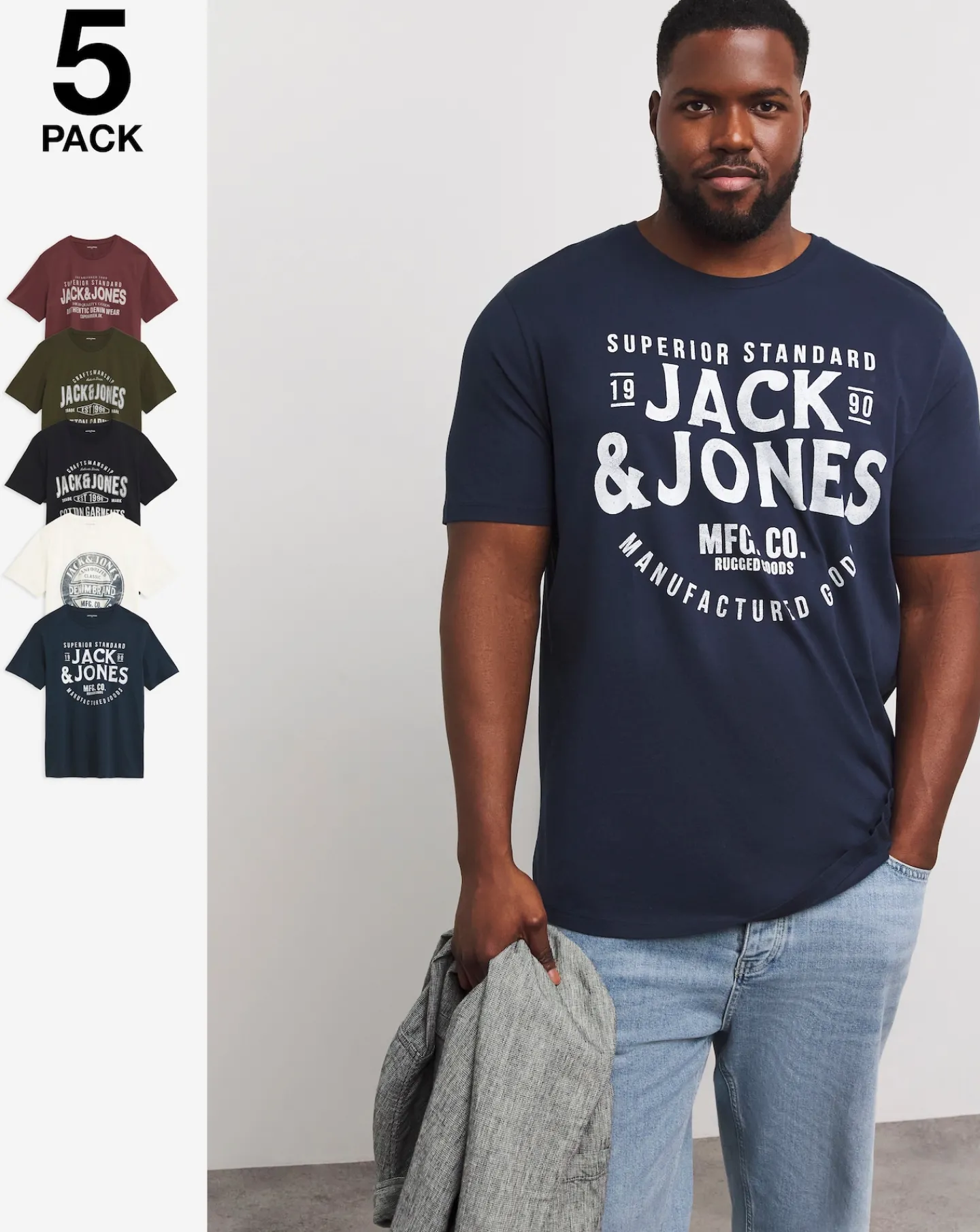 JACK & JONES Jack & Jones Jeans 5 Pack T-Shirt