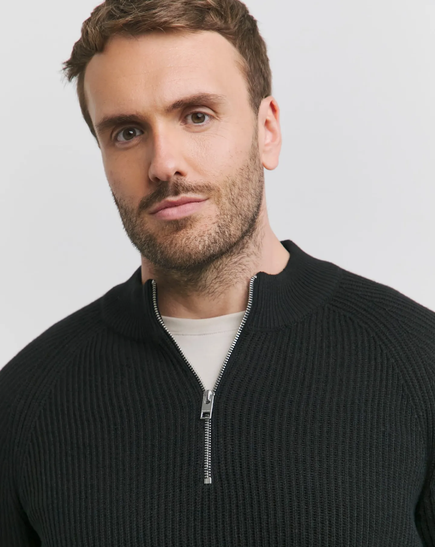 JACK & JONES Jack & Jones Pannel Knit Half Zip Jumper