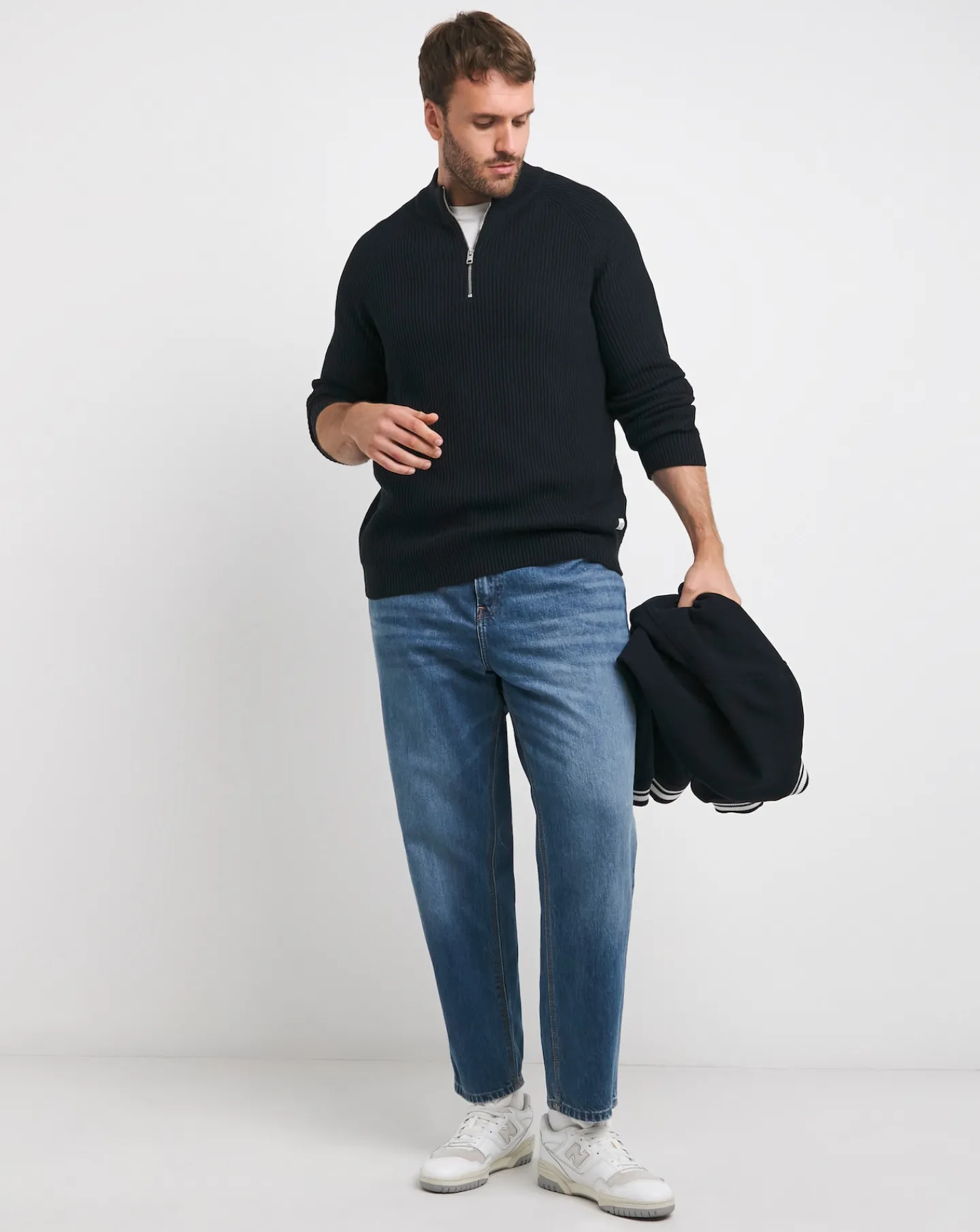 JACK & JONES Jack & Jones Pannel Knit Half Zip Jumper
