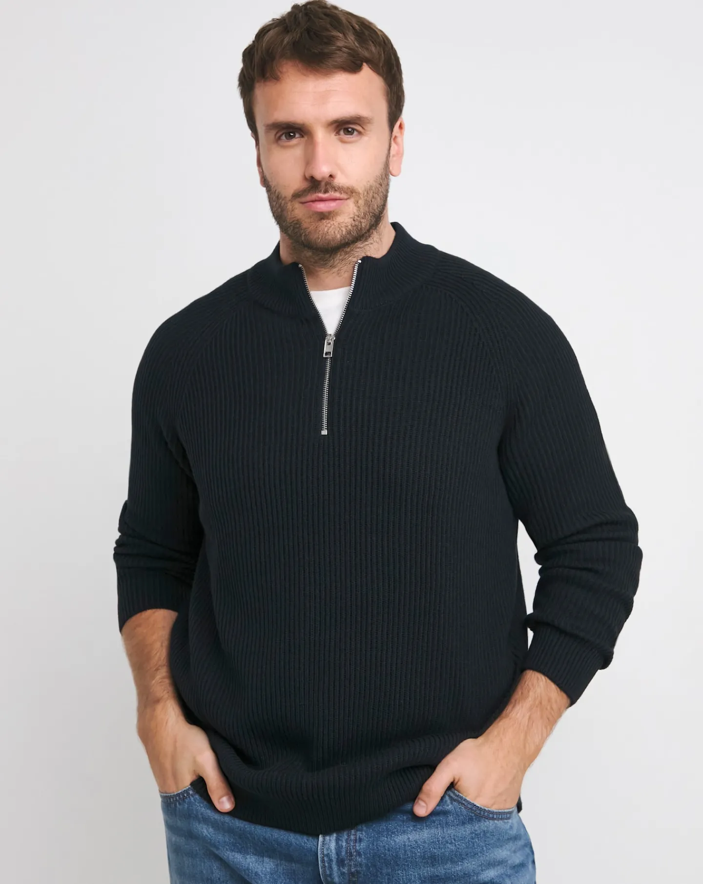 JACK & JONES Jack & Jones Pannel Knit Half Zip Jumper
