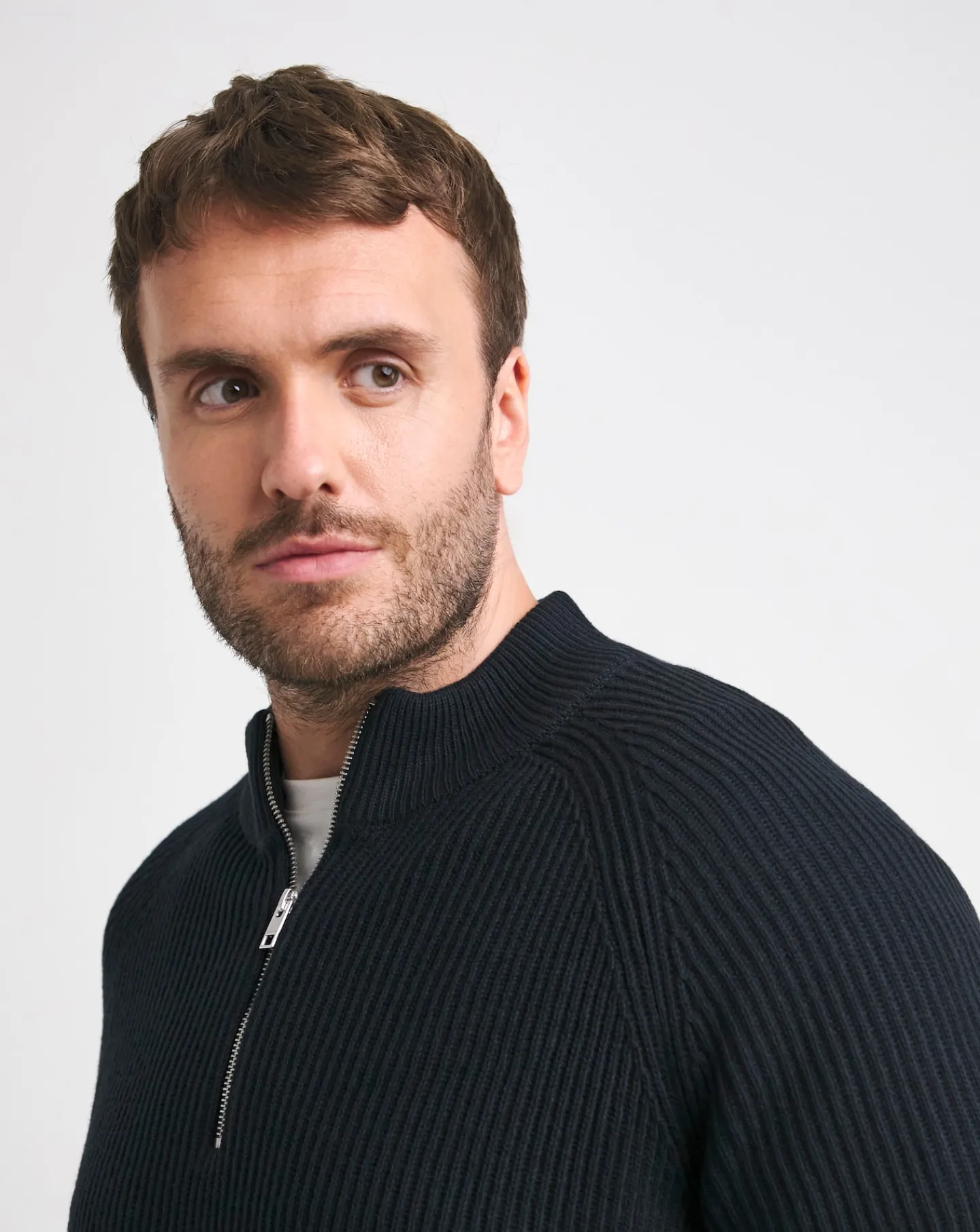 JACK & JONES Jack & Jones Pannel Knit Half Zip Jumper