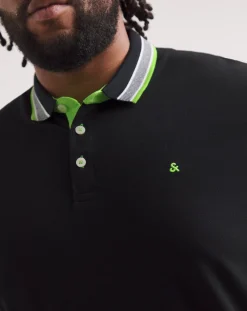 JACK & JONES Jack & Jones Paulos Polo In Black Neon