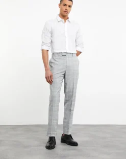 Elf|Jacamo Jasper Light Grey Check Suit Trouser