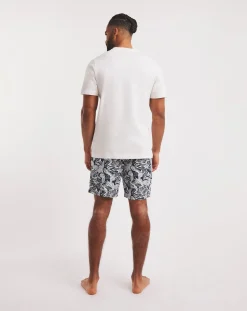 Jacamo Jersey Tee and Woven Shorts Leaf Pyjama Set