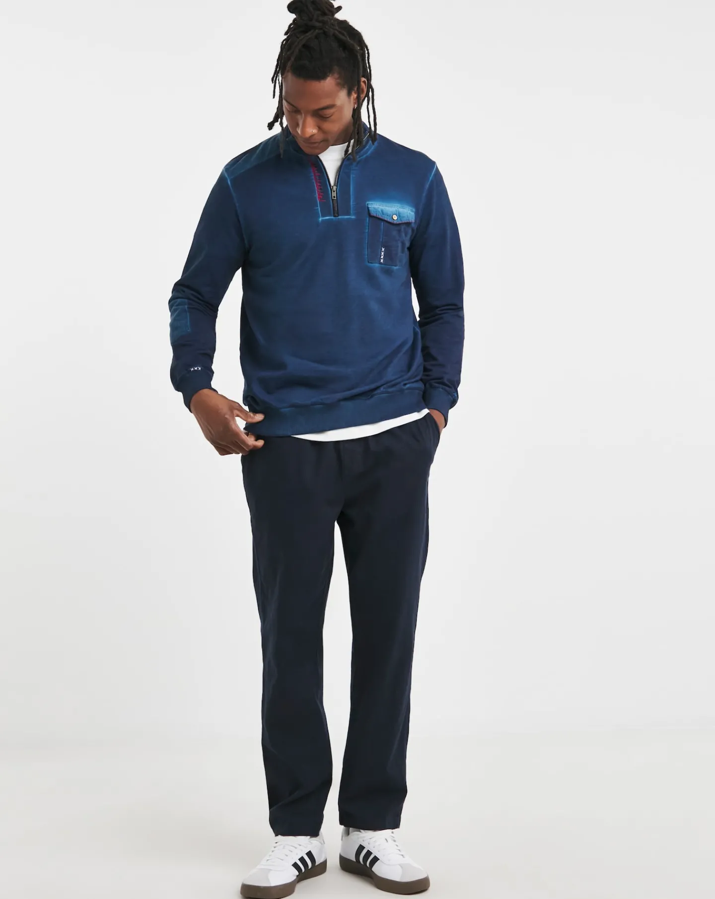 Joe Browns 1/4 Zip Acid Wash Sweatshirt