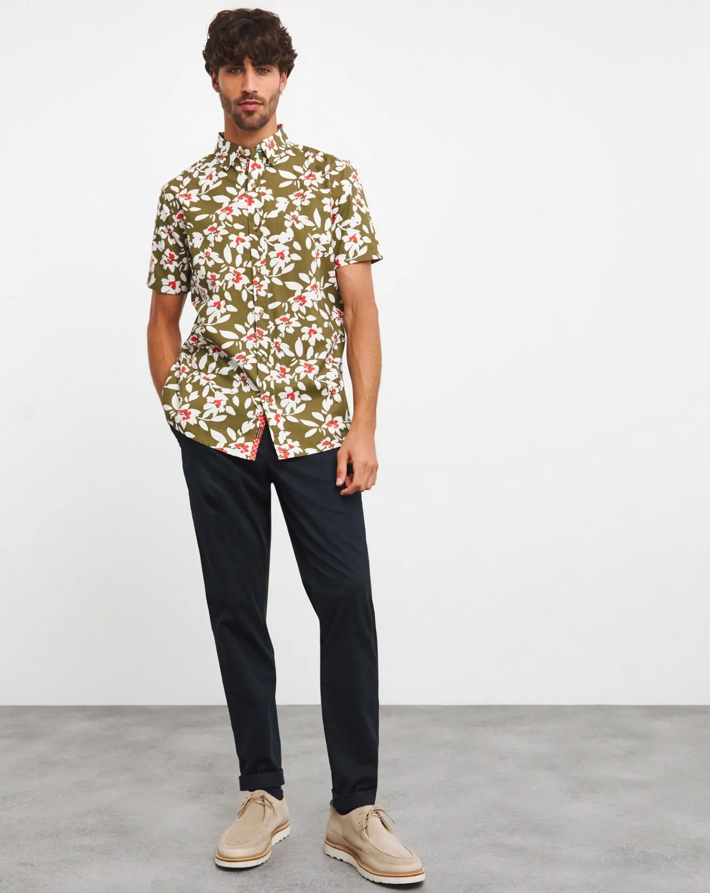 Joe Browns Floral Short Sleeve Shirt Long Length