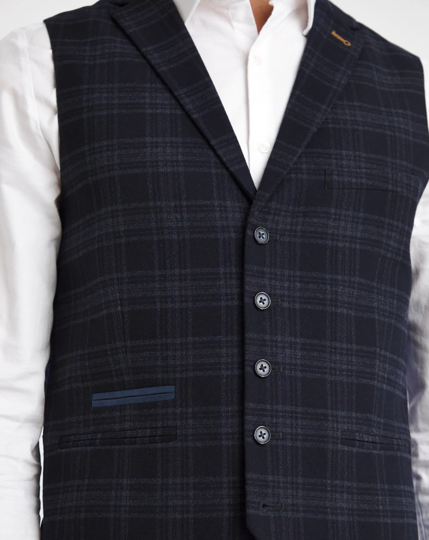 Joe Browns Navy Check Suit Waistcoat