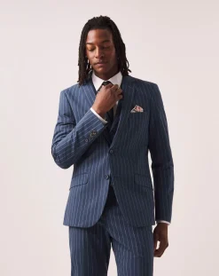 Joe Browns Striped Cotton Linen Suit Jacket