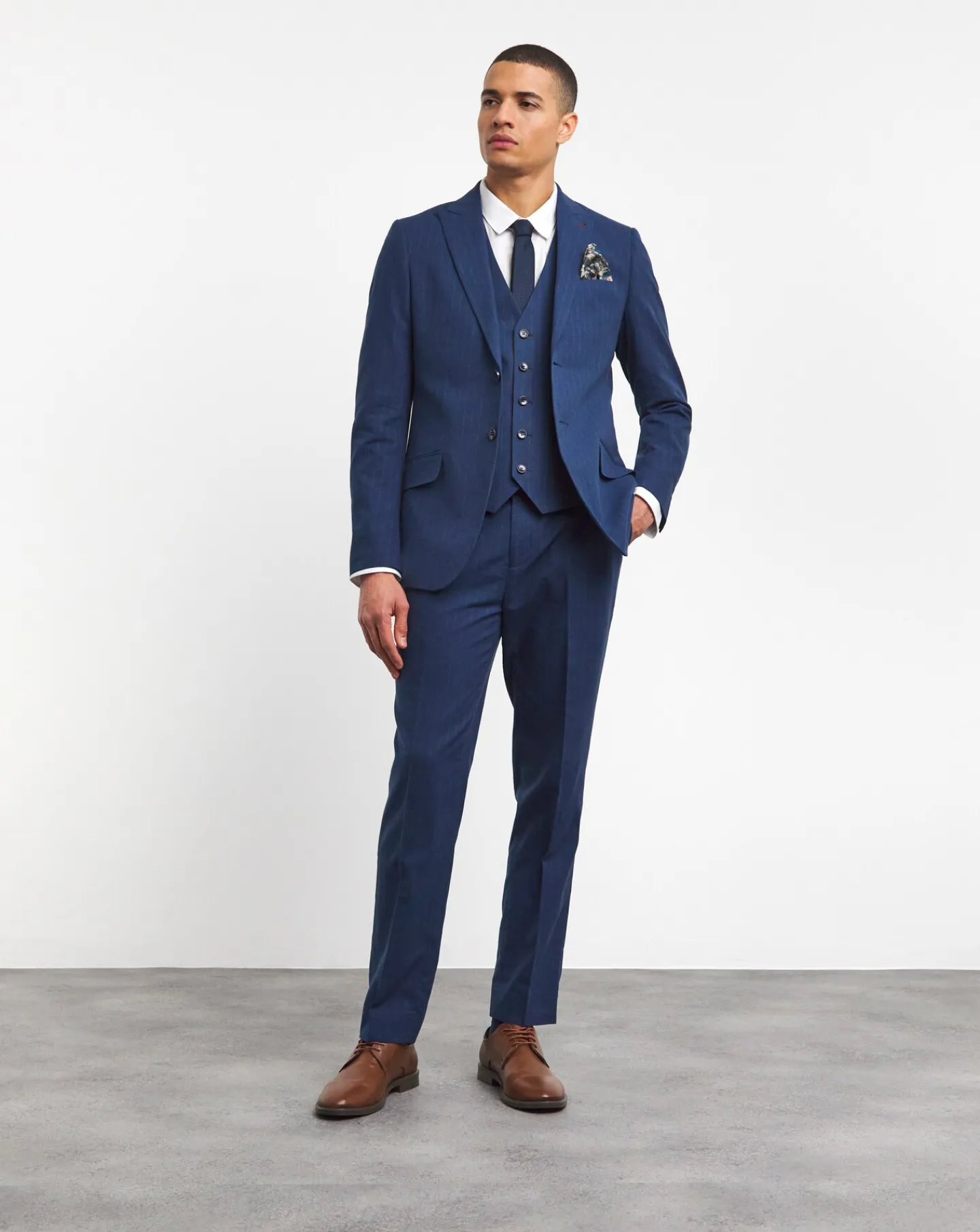 Joe Browns Striped Cotton Linen Suit Trouser