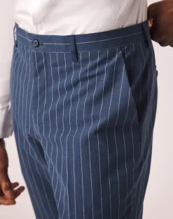 Joe Browns Striped Cotton Linen Suit Trousers
