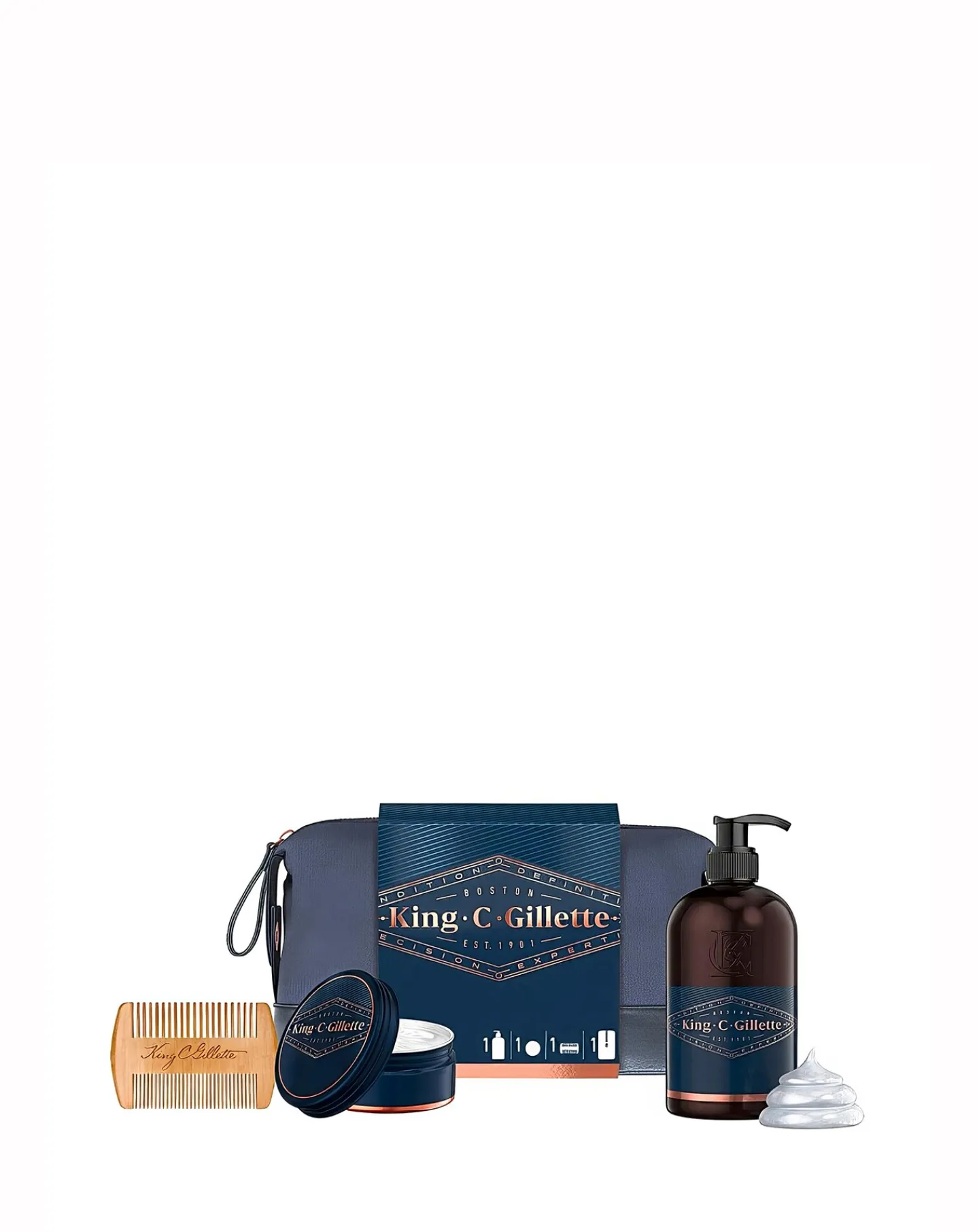 Gillette King C Washbag: Wash, Balm and Comb