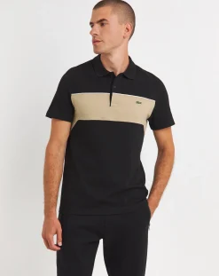 Lacoste Black Short Sleeve Colourblock Polo