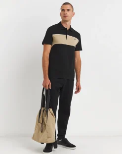 Lacoste Black Short Sleeve Colourblock Polo