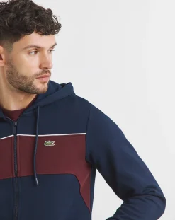 Lacoste Blue Full Zip Colourblock Hoodie