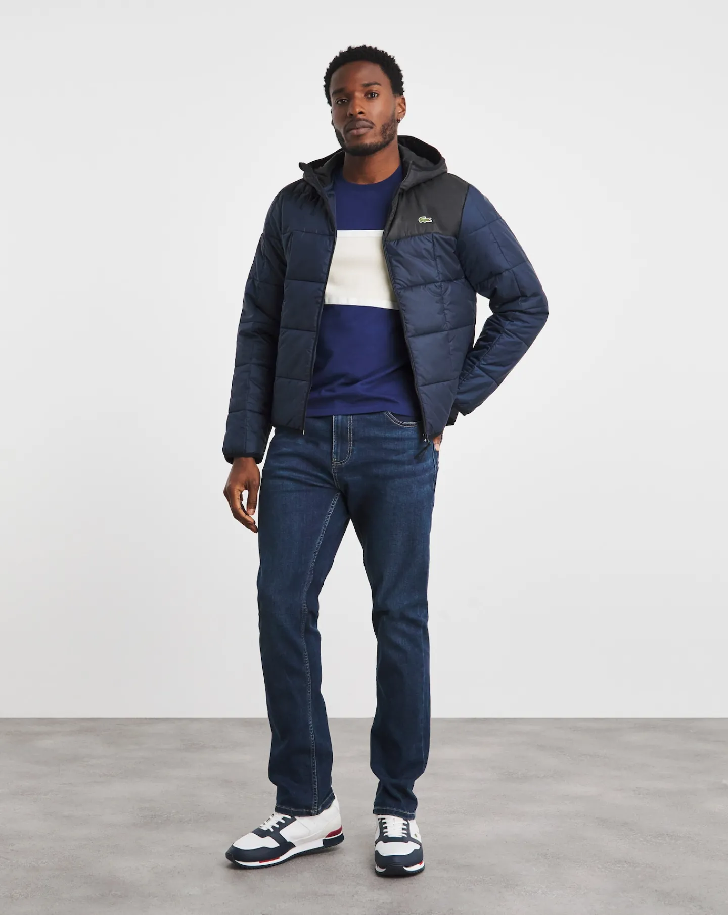 Lacoste Colourblock Padded Hooded Jacket