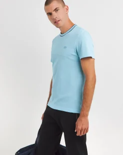 Lacoste Short Sleeve Pale Blue Contrast Piping T-Shirt