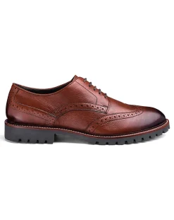 Jacamo Leather Brogues Extra Wide Fit