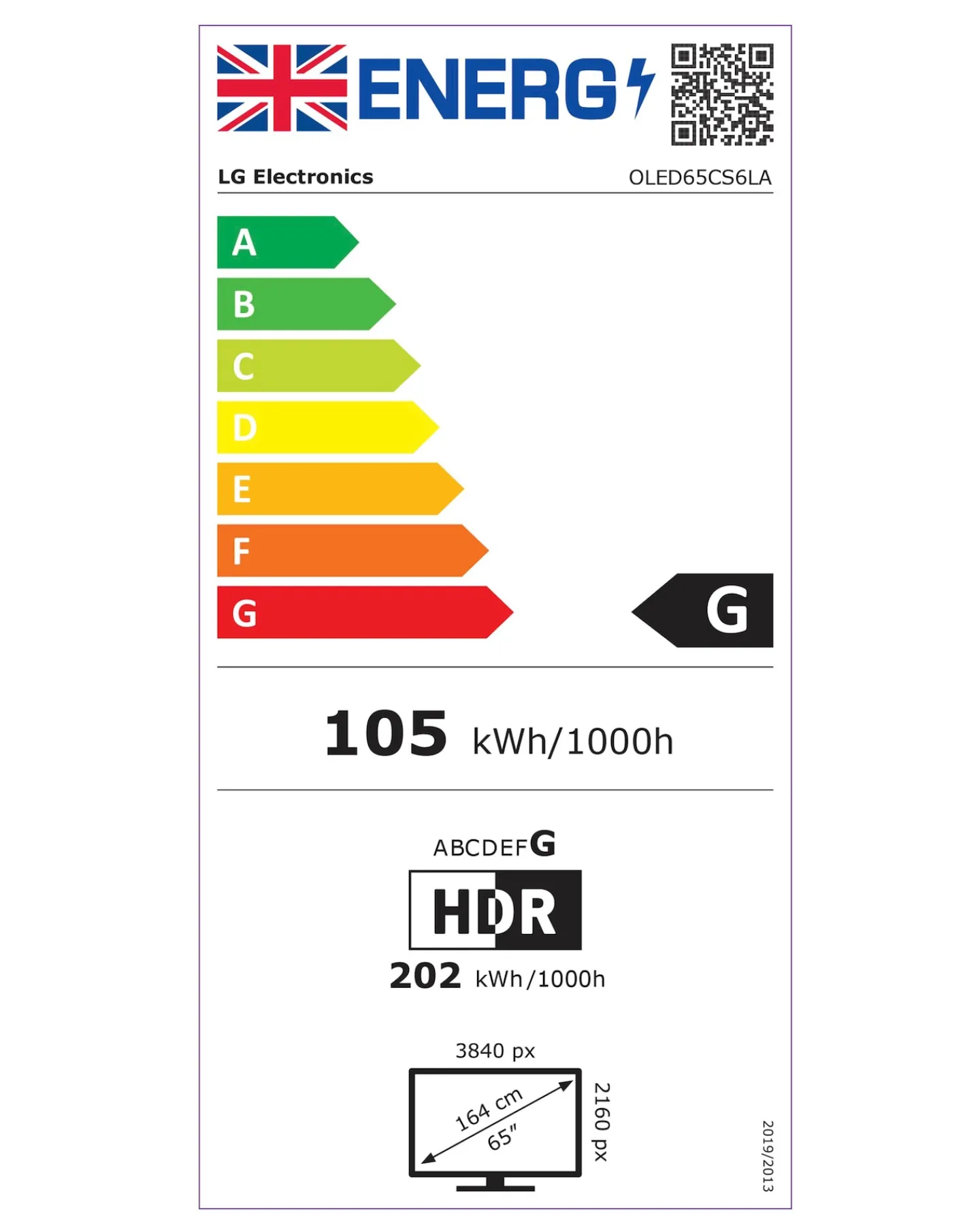 LG OLED65CS6LA 65in OLED 4K HDR Smart TV with Google Assistant and Amazon Alexa