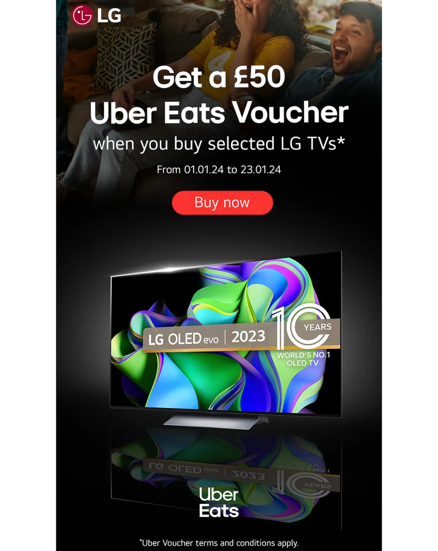 LG 42" OLED42C34LA Smart 4K UHD HDR OLED Freeview TV