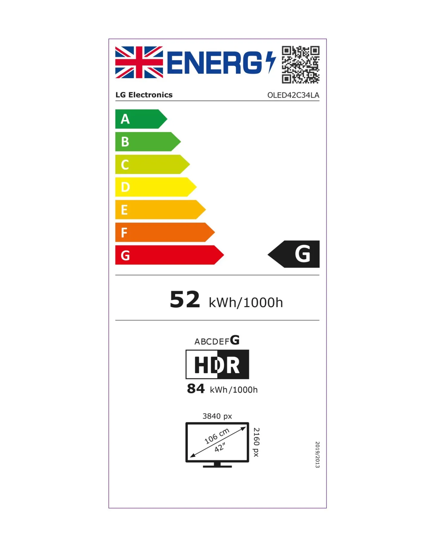 LG 42" OLED42C34LA Smart 4K UHD HDR OLED Freeview TV