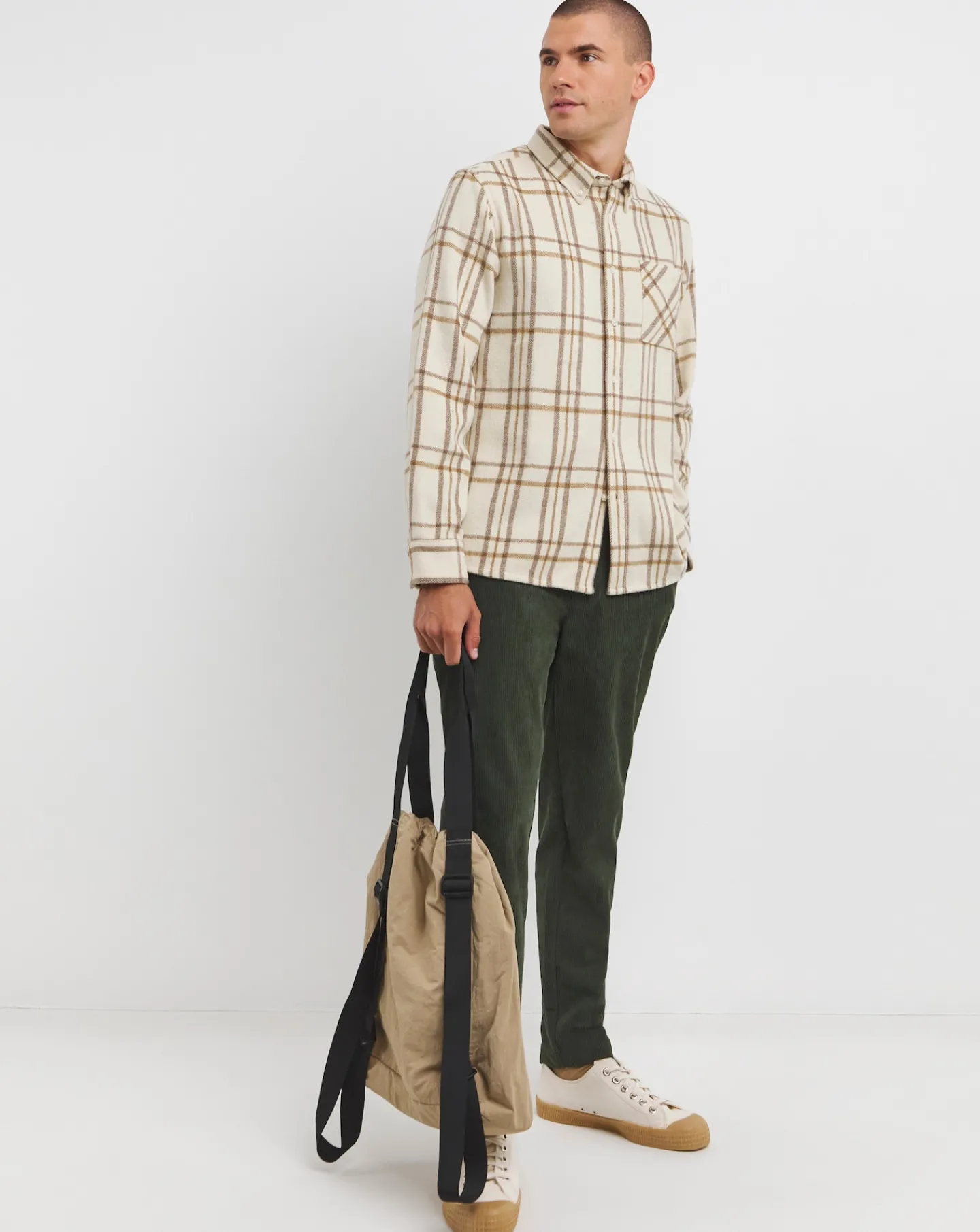 Jacamo Long Sleeve Button Down Checked Flannel Shirt