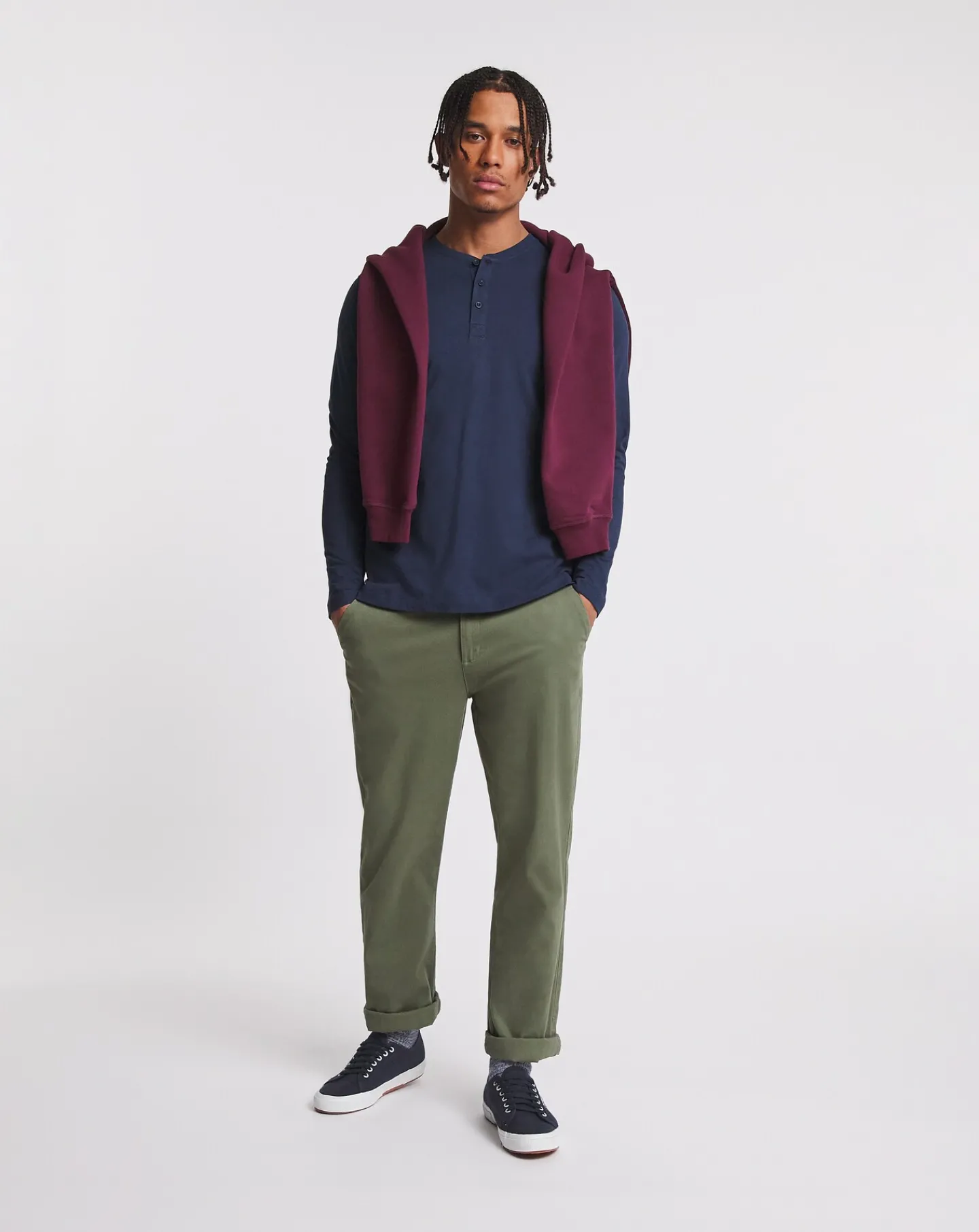Jacamo Long Sleeve Grandad T-Shirt Long
