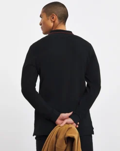 Jacamo Long Sleeve Tipped Polo Long