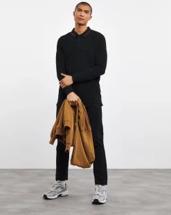 Jacamo Long Sleeve Tipped Polo Long