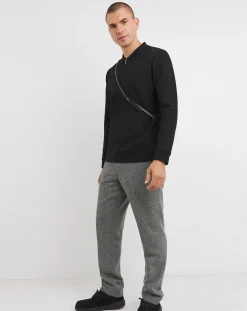 Jacamo Longsleeve Textured Jersey Polo