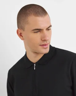 Jacamo Longsleeve Textured Jersey Polo