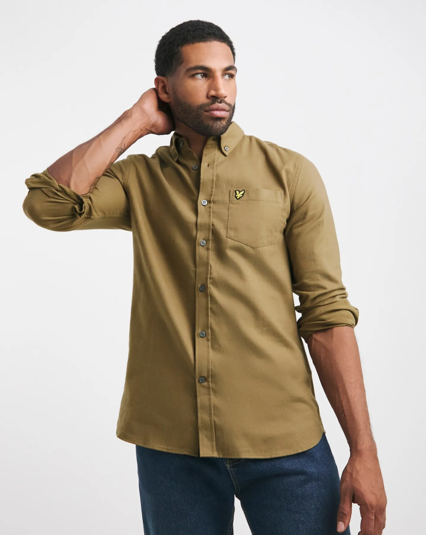 Lyle & Scott Lyle & Scott Brown Long Sleeve Flannel Shirt