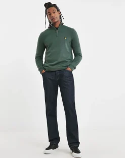 Lyle & Scott Lyle & Scott Deep Green Cotton Merino 1/4 Zip Jumper