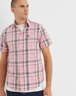 Lyle & Scott Lyle & Scott Pink Linen Check Shirt