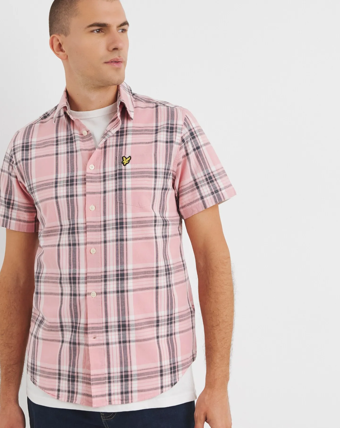 Lyle & Scott Lyle & Scott Pink Linen Check Shirt