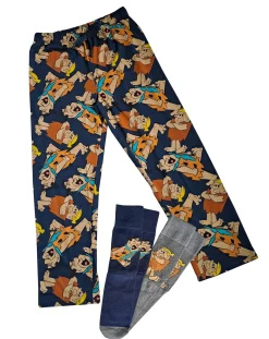 Licence Mens Flintstones Loungepant & 2pk Sck