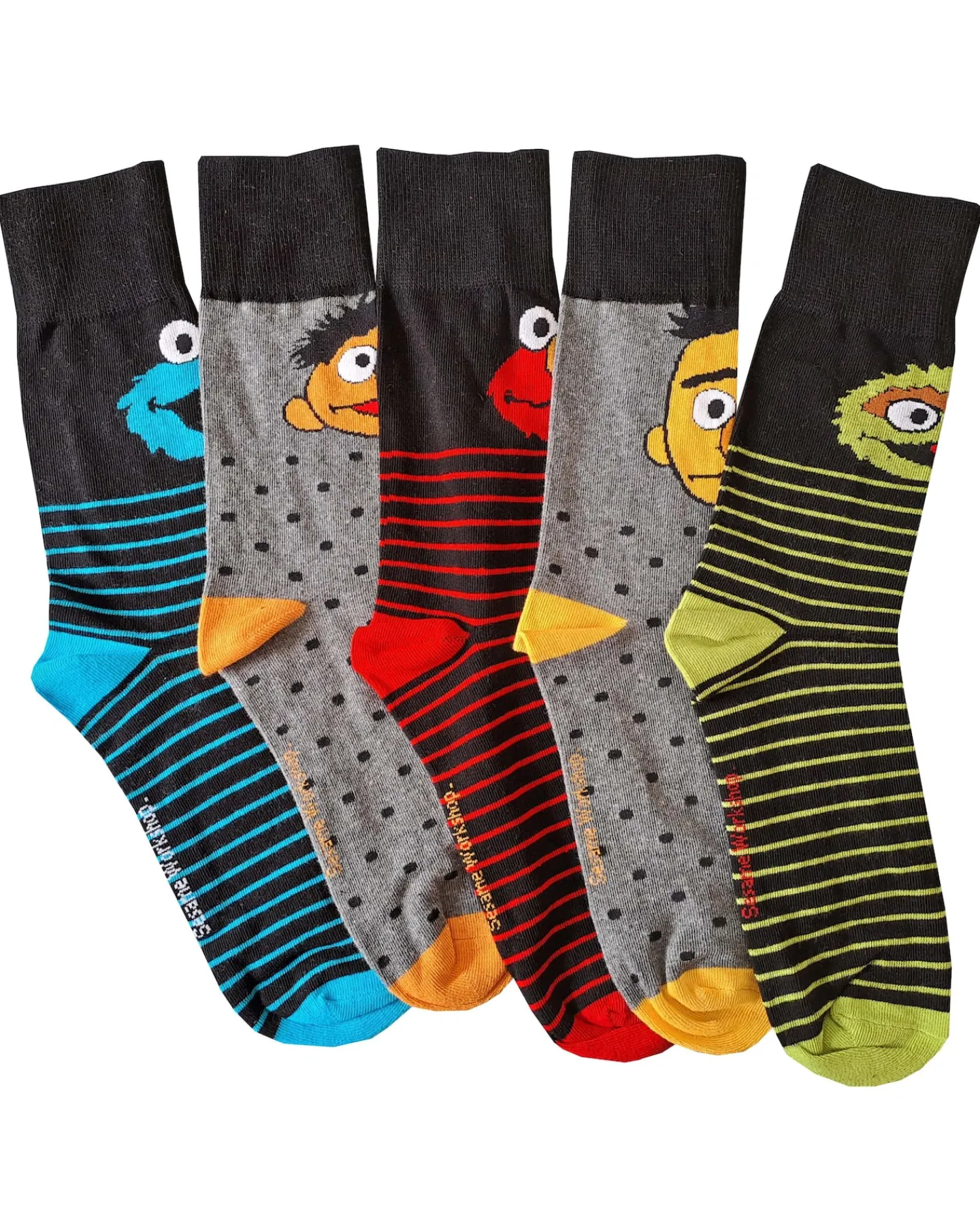 Licence Mens 5pk Sesame St Socks